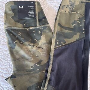 NEW Under Armour compression heat gear XS Army green camo